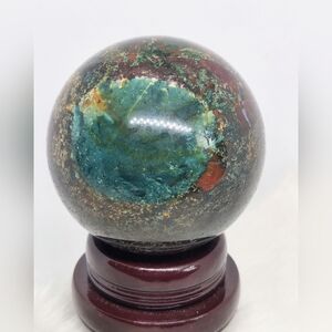 🌊 Ocean Jasper Sphere | 1 lb Polished Crystal | Calming Decor